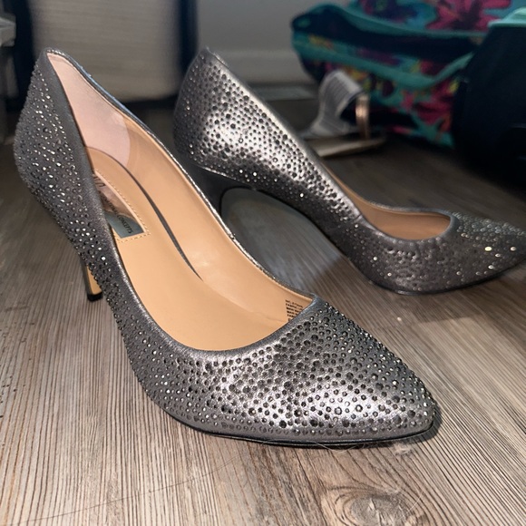 INC Silver/gray Rhinestone Heels - Picture 1 of 2